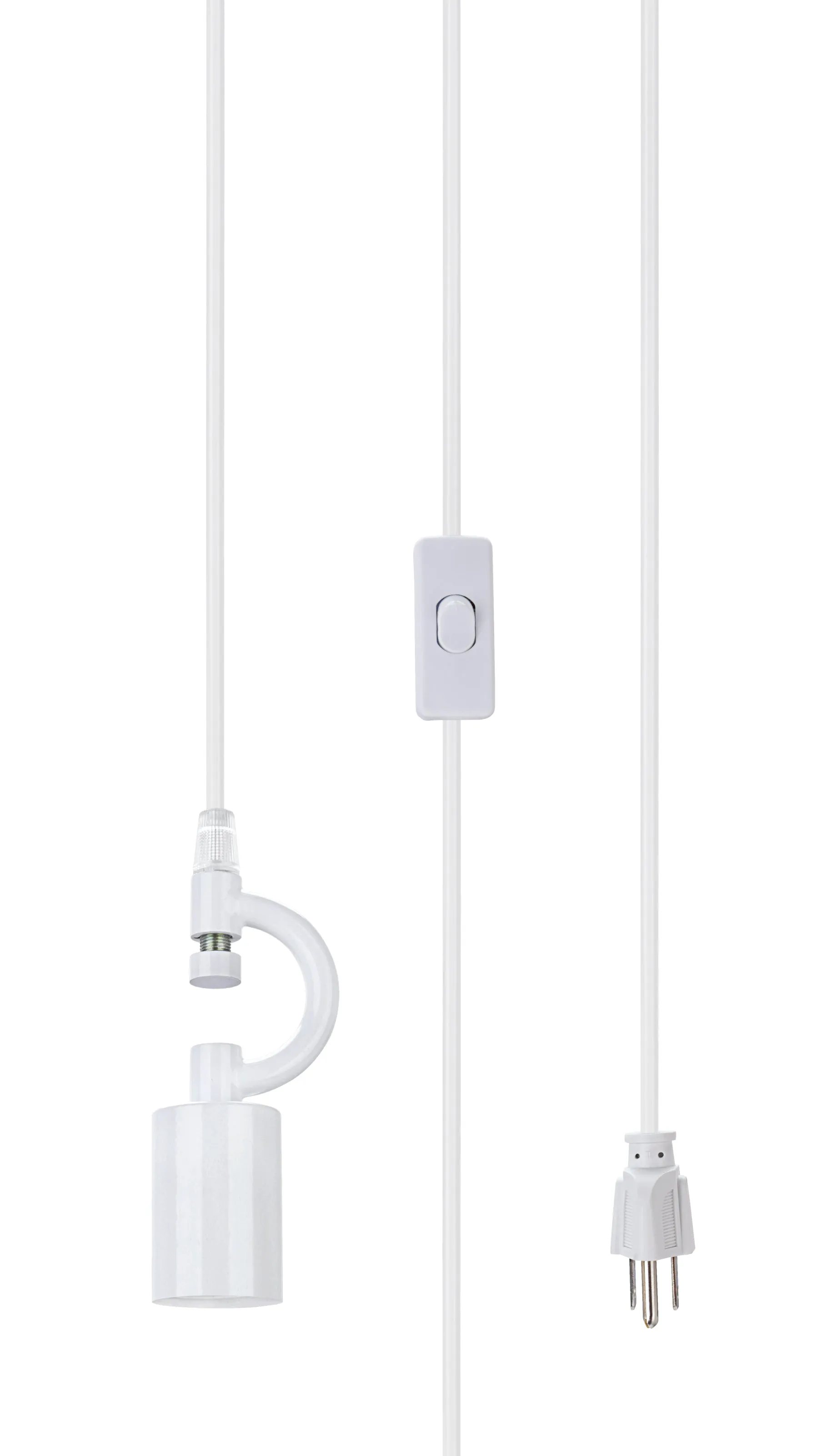 # 72197-21 One-Light Plug-In Swag Pendant Light Conversion Kit with Transitional Hardback Empire Fabric Lamp Shade, Off White, 12" width
