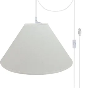 # 72591-21 Two-Light Plug-In Swag Pendant Light Conversion Kit with Transitional Hardback Empire Fabric Lamp Shade, Off White, 23" width
