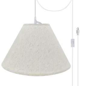 # 72772-21 Two-Light Plug-In Swag Pendant Light Conversion Kit with Transitional Hardback Empire Fabric Lamp Shade, Beige, 18" width