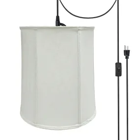 # 75037-21 One-Light Plug-In Swag Pendant Light Conversion Kit with Transitional Empire Fabric Lamp Shade, Off White, 14" width