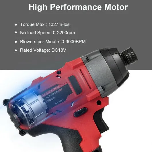 18V Cordless Driver Impact Tool Kit with LED Light
