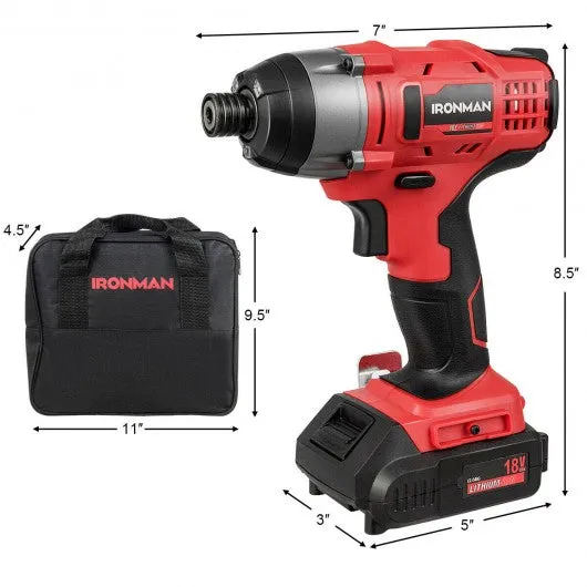 18V Cordless Driver Impact Tool Kit with LED Light