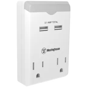 2-Outlet USB Night Light