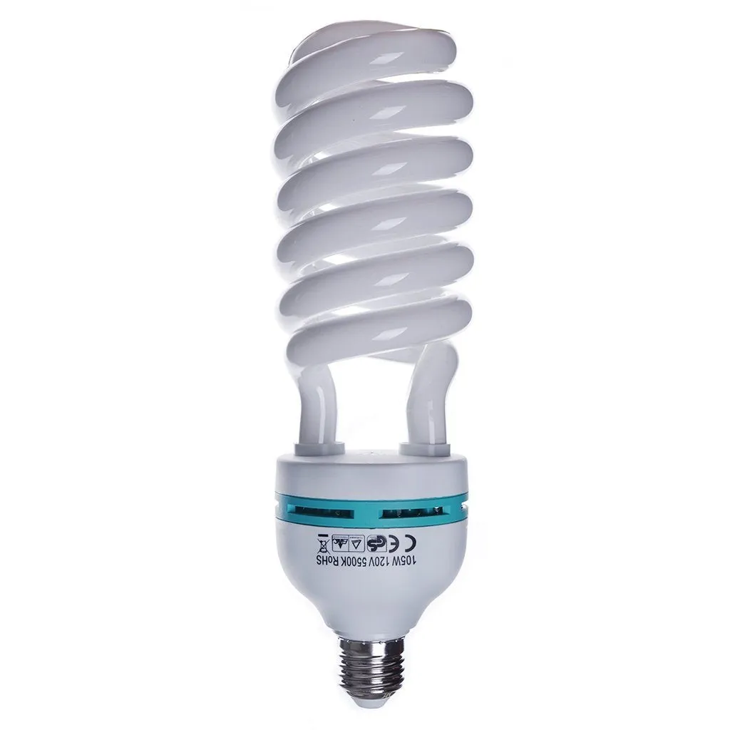 2 x 5500K 105W Photography Lighting Photo Studio Light Bulbs Daylight Balanced