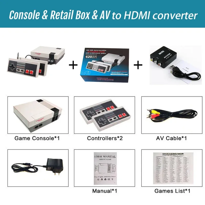 2023 Mini Game Gamepad Retro Game Console Classic Mini Video Game System Built-In 620 Games 8-Bit Fc Nes Tv Console for Adults