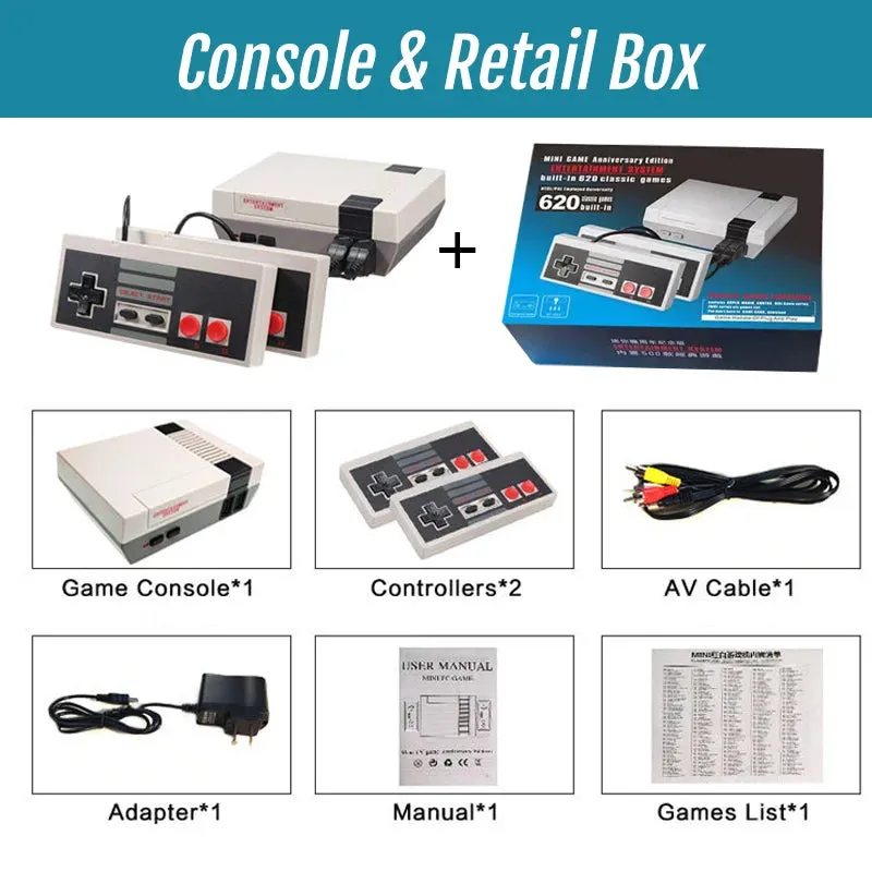 2023 Mini Game Gamepad Retro Game Console Classic Mini Video Game System Built-In 620 Games 8-Bit Fc Nes Tv Console for Adults