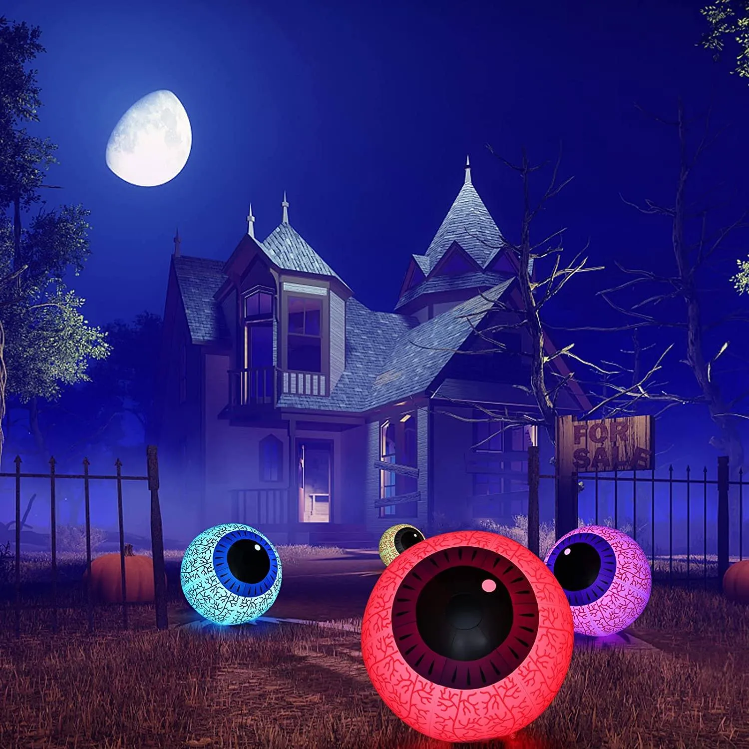 24-Inch Halloween Inflatable Ghost Eyeball Decor