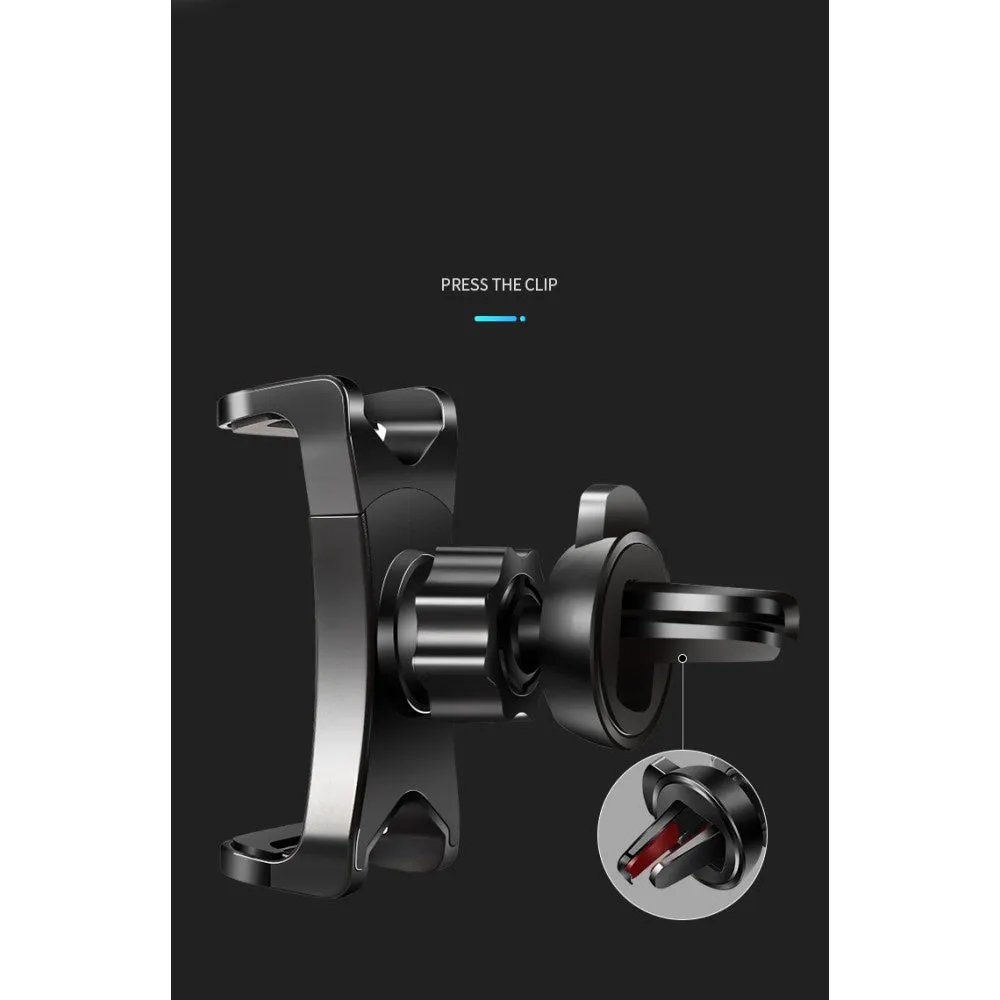 3 in 1 Car GPS Smartphone Holder: Dashboard / Visor Clamp   AC Grid Clip for Auro Compact 6321 - Black