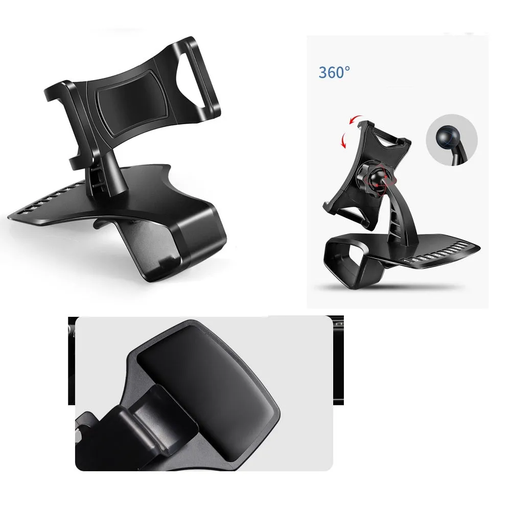 3 in 1 Car GPS Smartphone Holder: Dashboard / Visor Clamp   AC Grid Clip for Auro Compact 6321 - Black