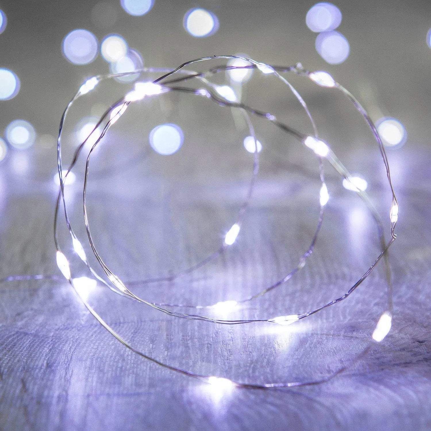 30 LED Silver Copper Fairy Lights - Battery Operated