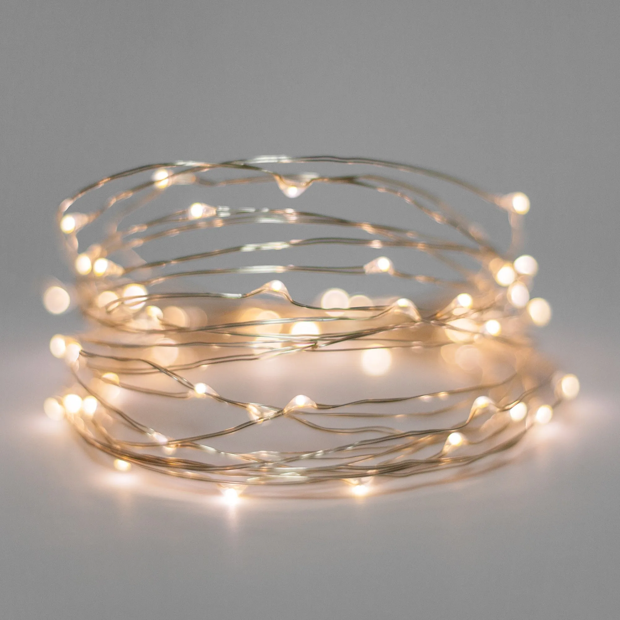 30 LED Silver Copper Fairy Lights - Battery Operated