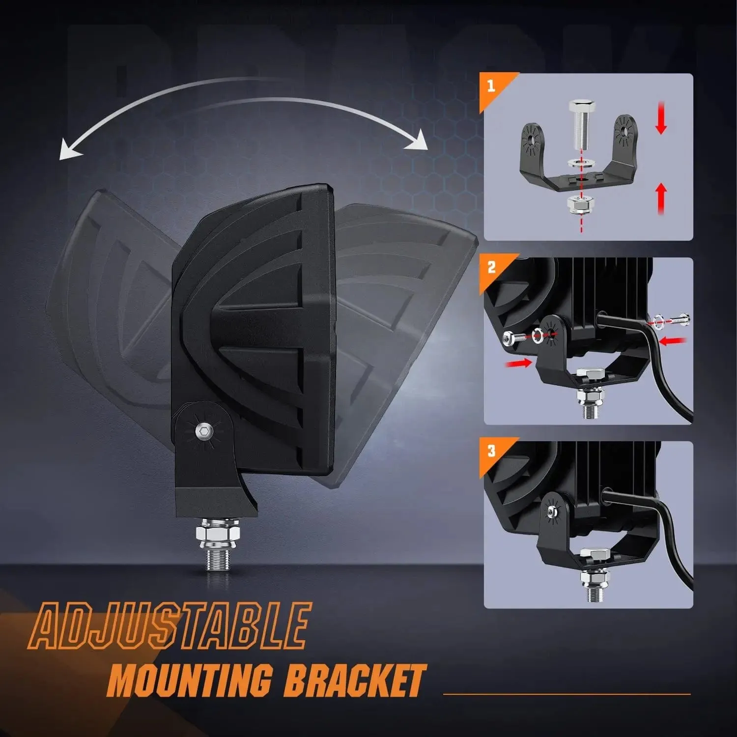 4 Inch 30W 2600LM Hexagon DRL Spot LED Pods (Pair) | 16AWG DT Wire