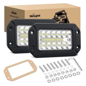 6 Inch 39W Upgraded Flush Mount Spot Flood LED Work Lights (Pair)