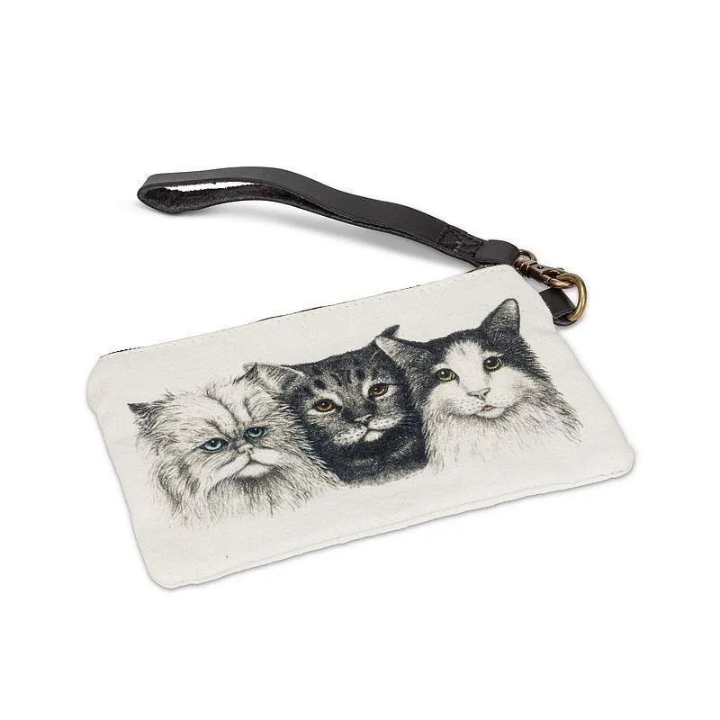 Abbott Cotton Pouch - Trio of Cats