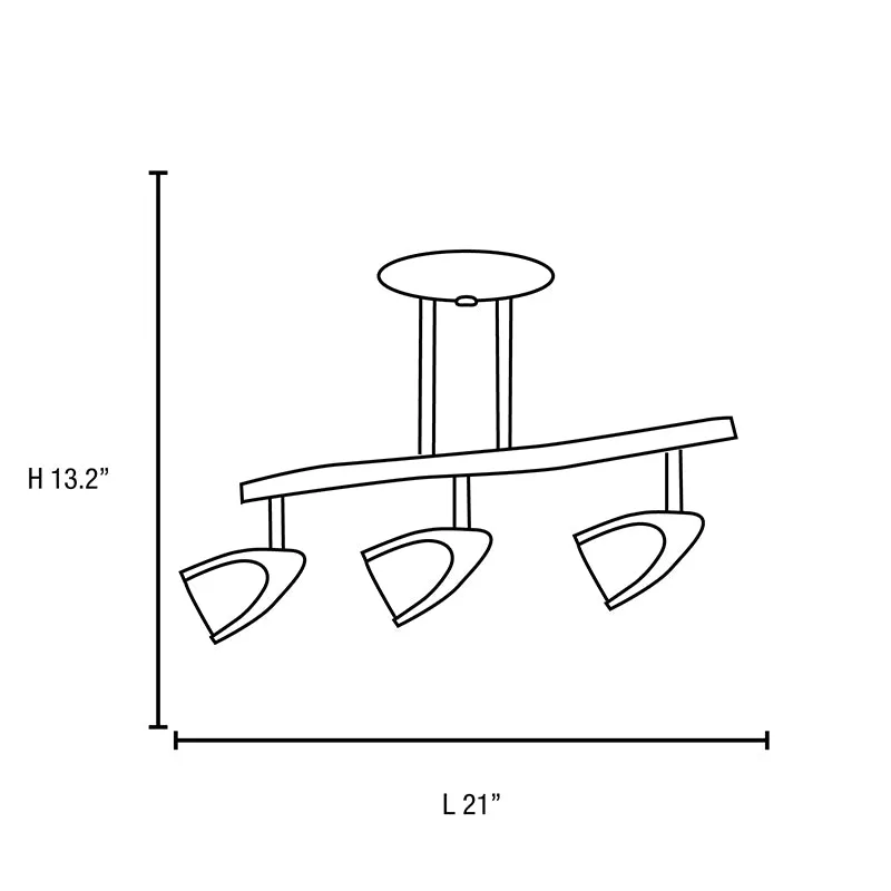 Access 52030LEDDLP Comet 3-lt 21" LED Semi-Flush Spotlight