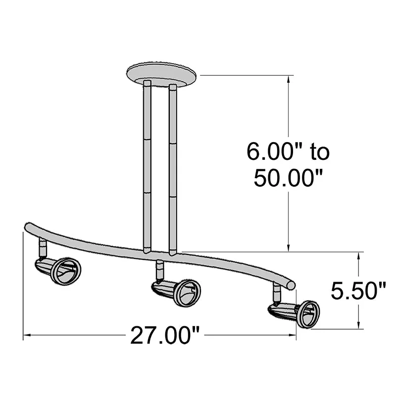 Access 52205LEDDLP Cobra 3-lt 27" LED Spotlight Pendant