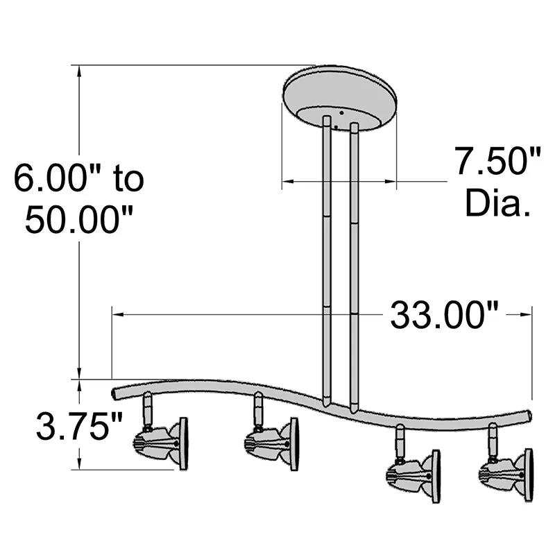 Access 52206LEDDLP Cobra 4-lt 33" LED Spotlight Pendant