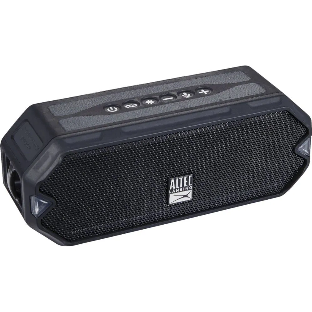 Altec Lansing Technologies IMW1200-BLK HydraJolt Wireless Bluetooth Speaker Phone Charger and Lights 16 Hours Playtime Black