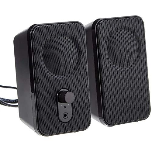 Amazon Basics Computer Speakers for Desktop or Laptop PC , USB-Powered, Black