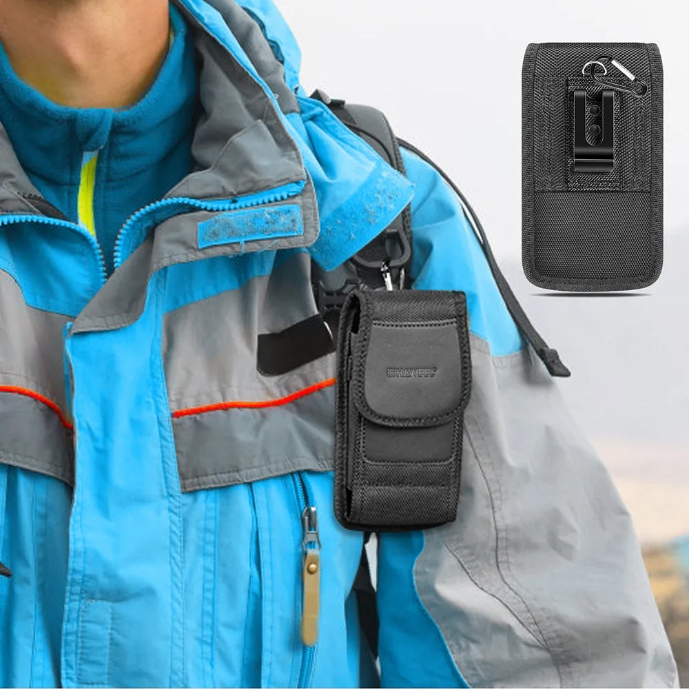 AMZER HAWEEL Series Nylon Vertical Carrying Pouch with Belt Clip and Card Slot