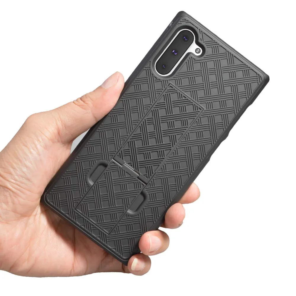 AMZER Shellster Hard Case With Kickstand for Samsung Galaxy Note 10 - Black