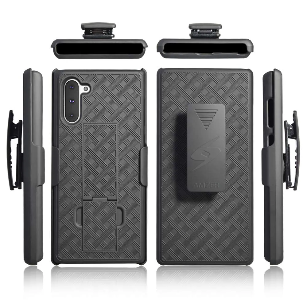 AMZER Shellster Hard Case With Kickstand for Samsung Galaxy Note 10 - Black