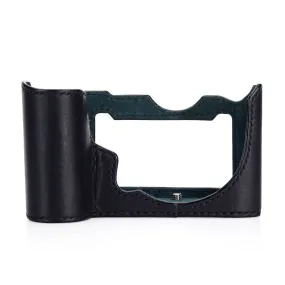 Arte di Mano Half Case for Leica SL (Typ 601) with Battery Access Door - Minerva Black with Black Stitching