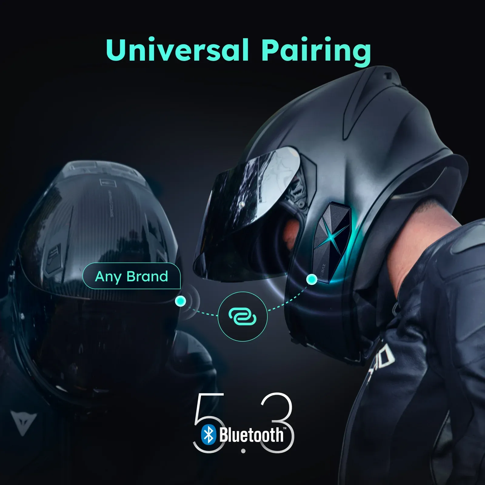 ASMAX F1 Motorcycle Intercom Helmet Bluetooth Headset 10 Riders 1800m Communicator Waterproof BT5.3 Interphone Ai Voice Control