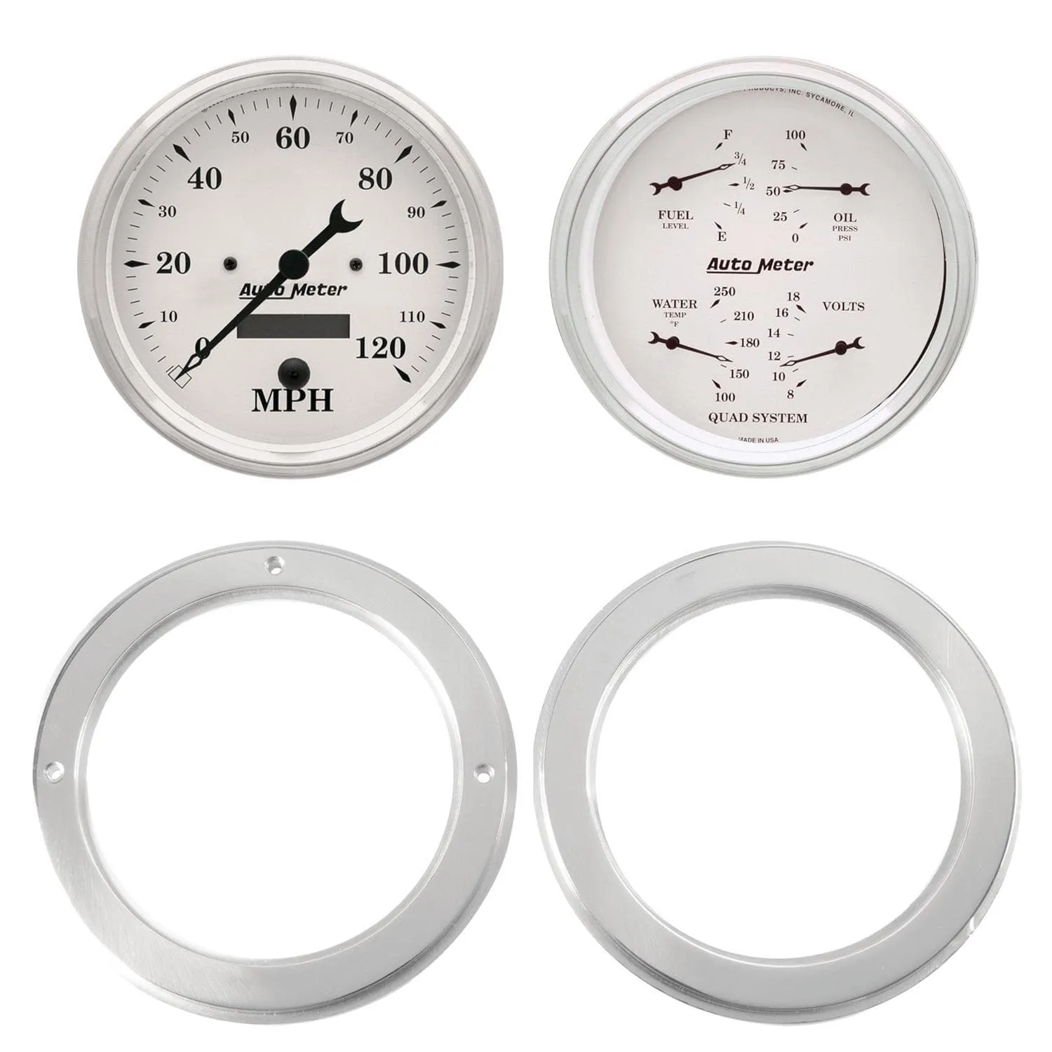 AutoMeter Old Tyme White Series Instrument Clusters 7037-08