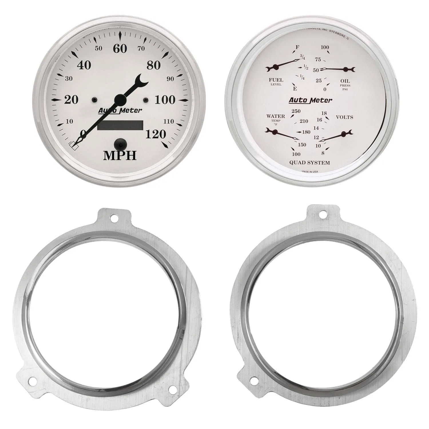 AutoMeter Old Tyme White Series Instrument Clusters 7038-08