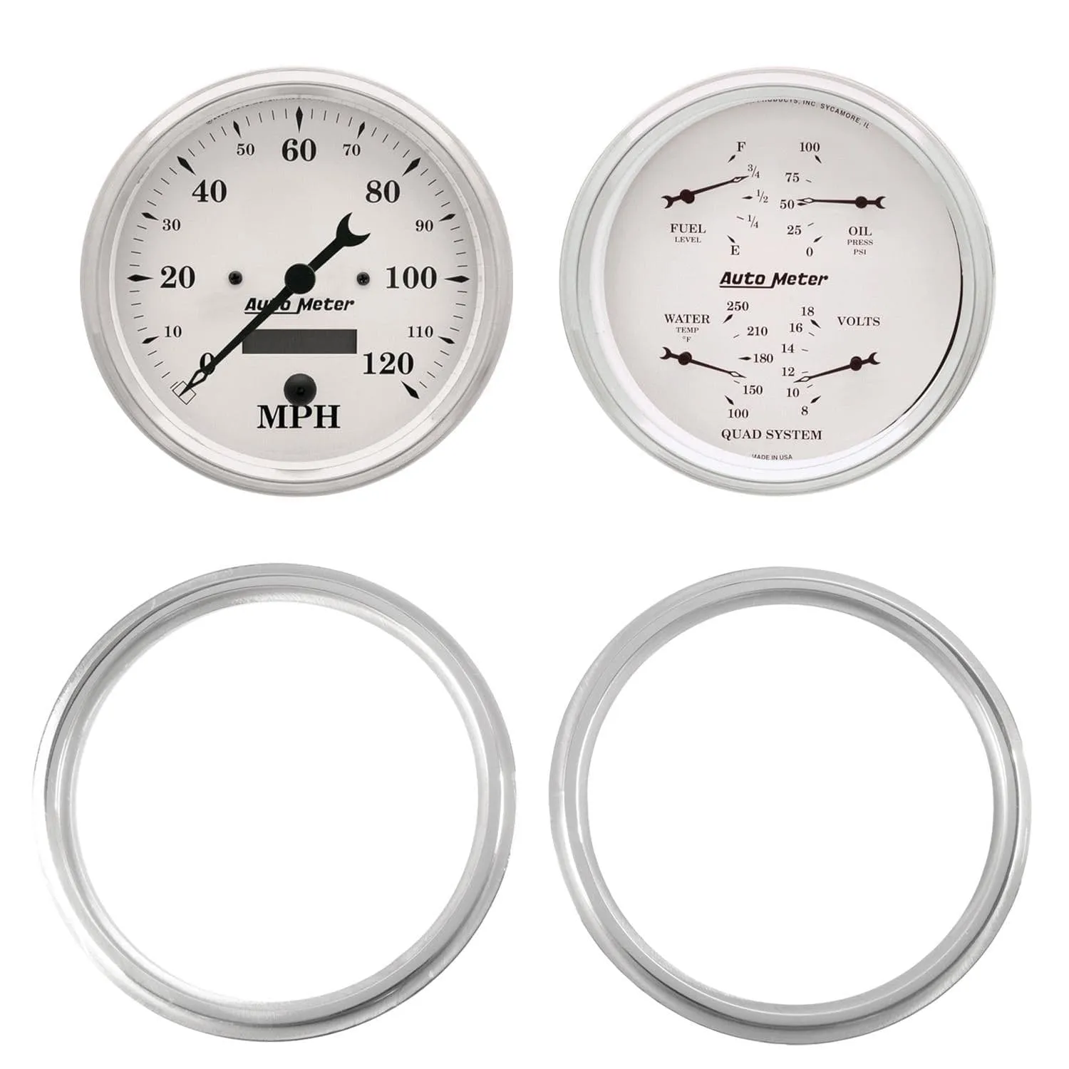 AutoMeter Old Tyme White Series Instrument Clusters 7039-08