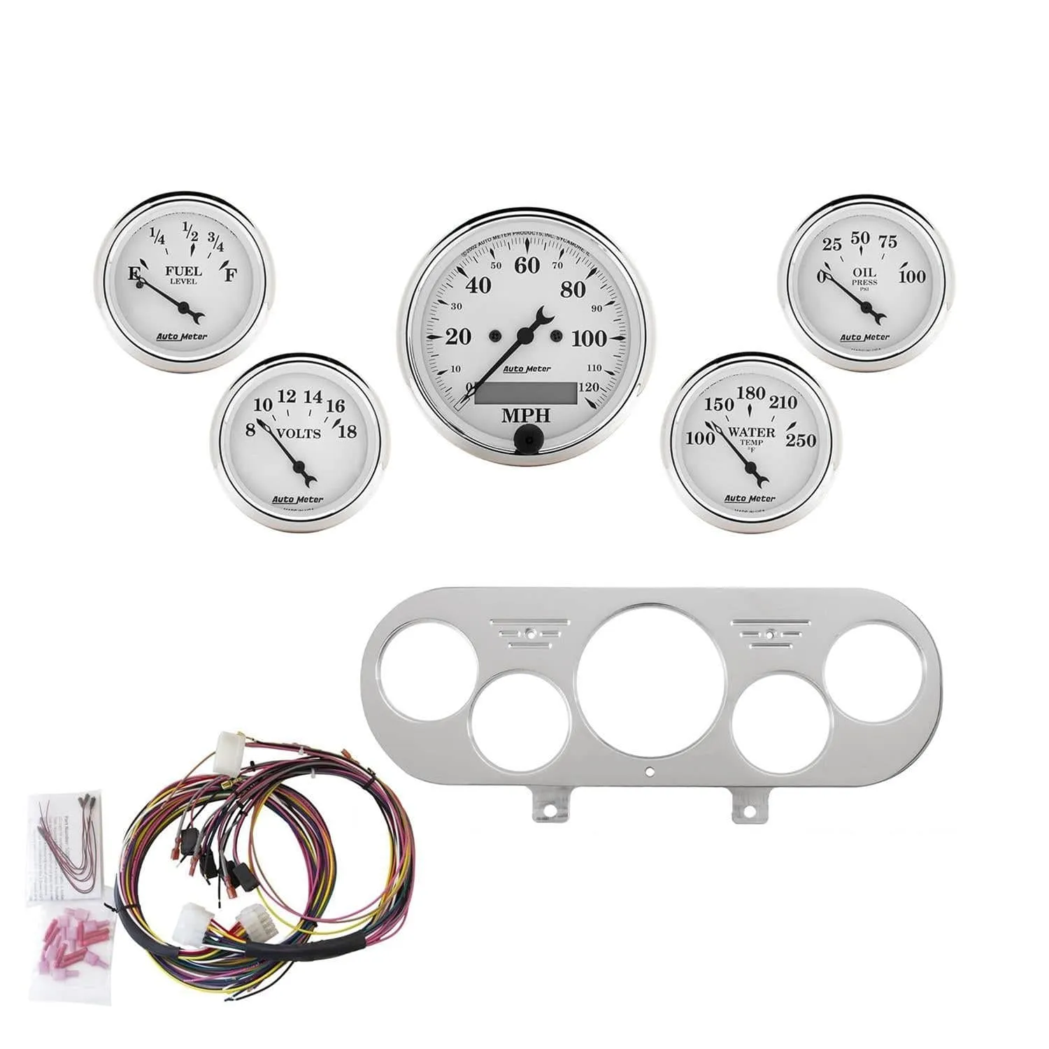 AutoMeter Old Tyme White Series Instrument Clusters 7044-OTW