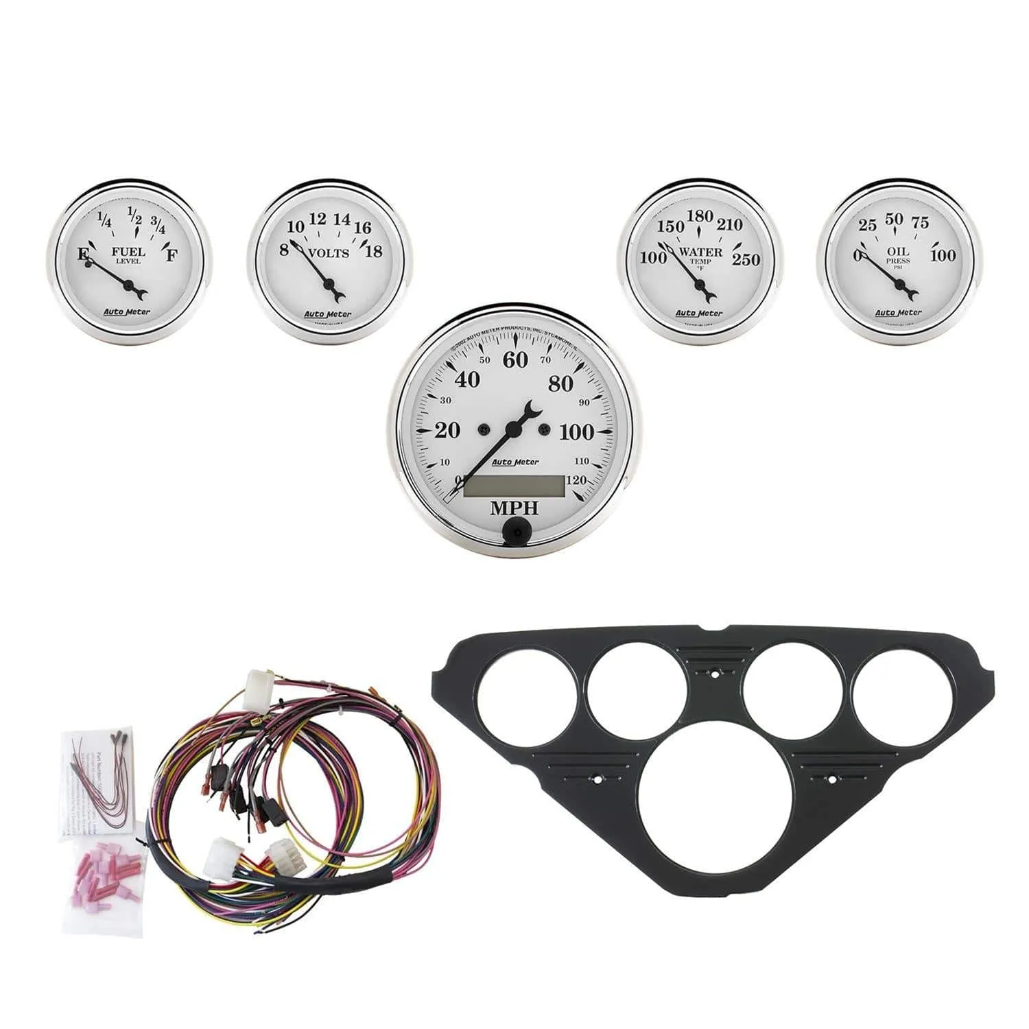 AutoMeter Old Tyme White Series Instrument Clusters 7049-OTW