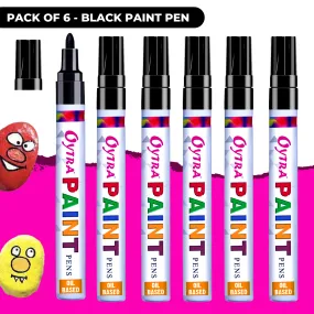 Black Paint Permanent Marker - Set of 6