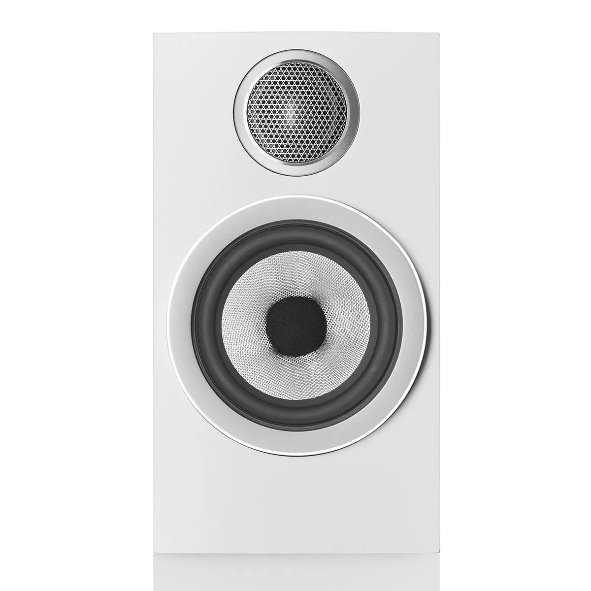Bowers & Wilkins 707 S3 2-Way Bookshelf Speaker (Satin White) FS-700 Floor Stand (Silver) - Each