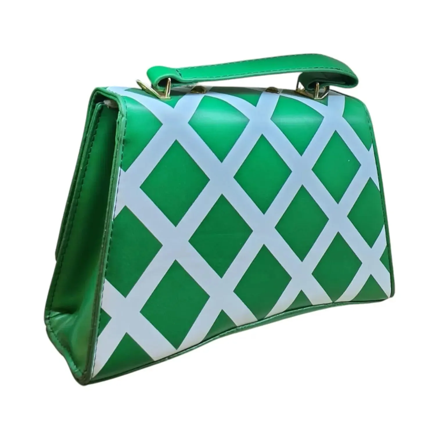 Checkered Shoulder Bag with "B" Logo