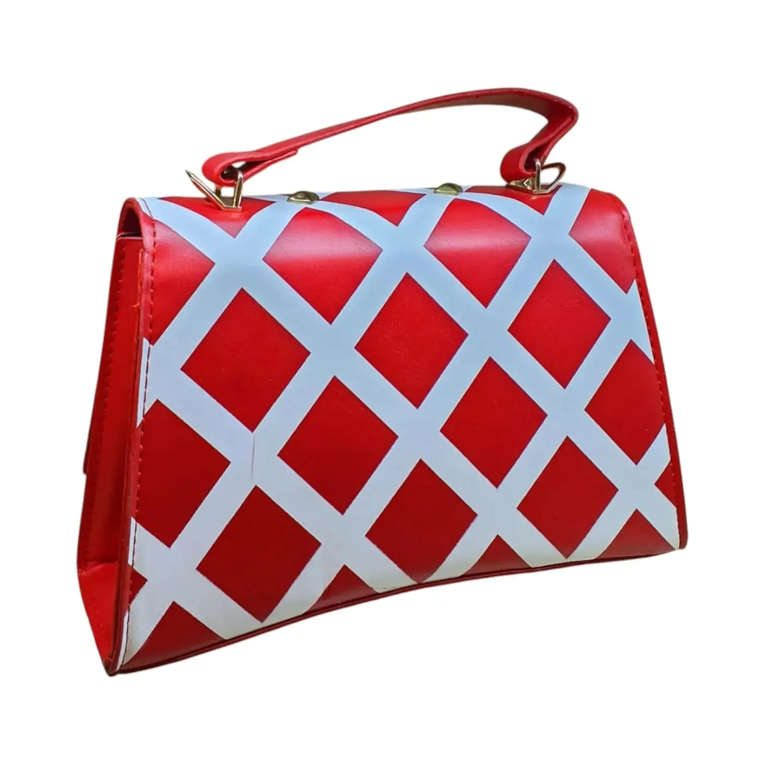 Checkered Shoulder Bag with "B" Logo