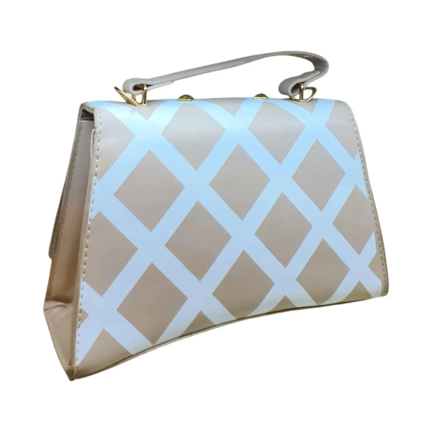Checkered Shoulder Bag with "B" Logo