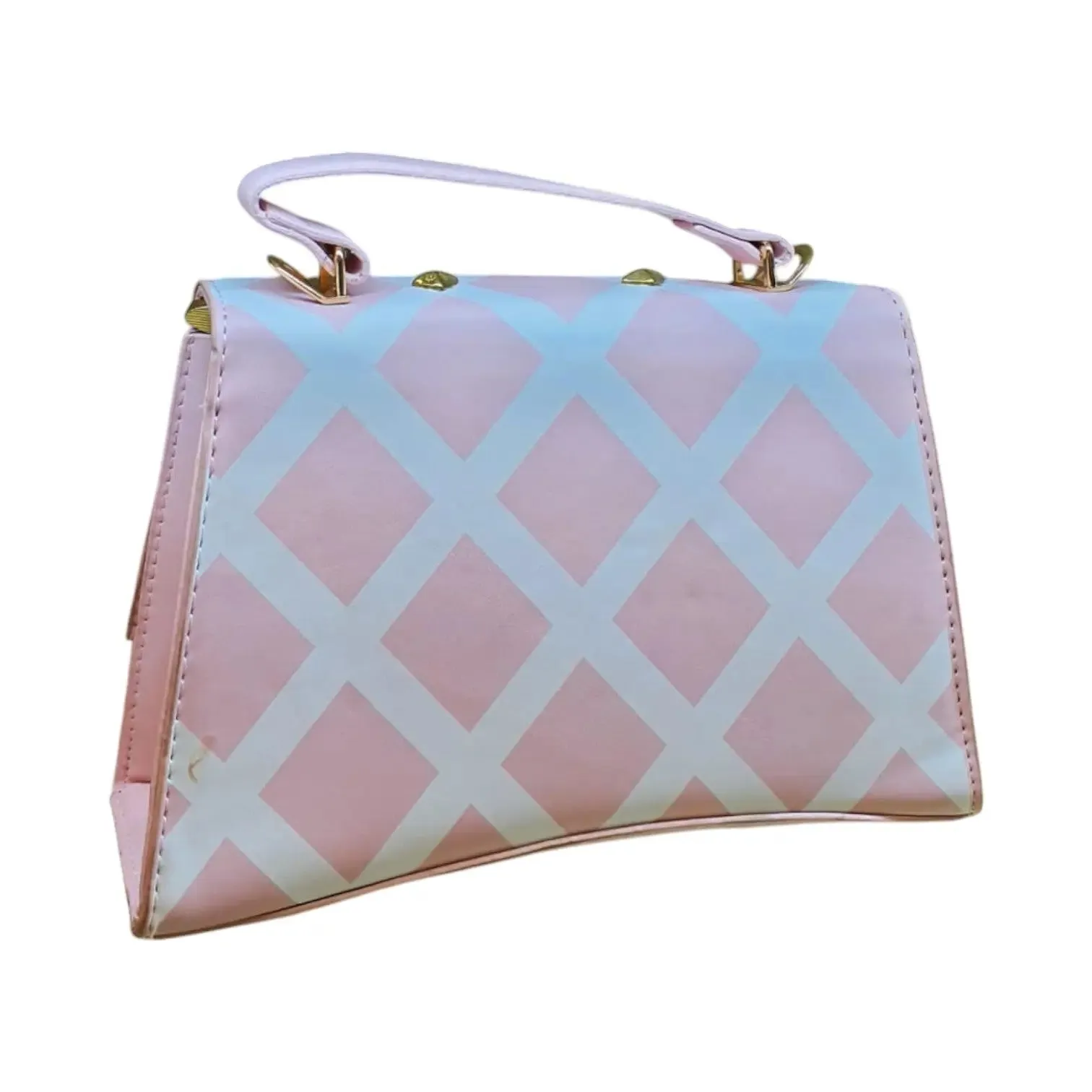 Checkered Shoulder Bag with "B" Logo