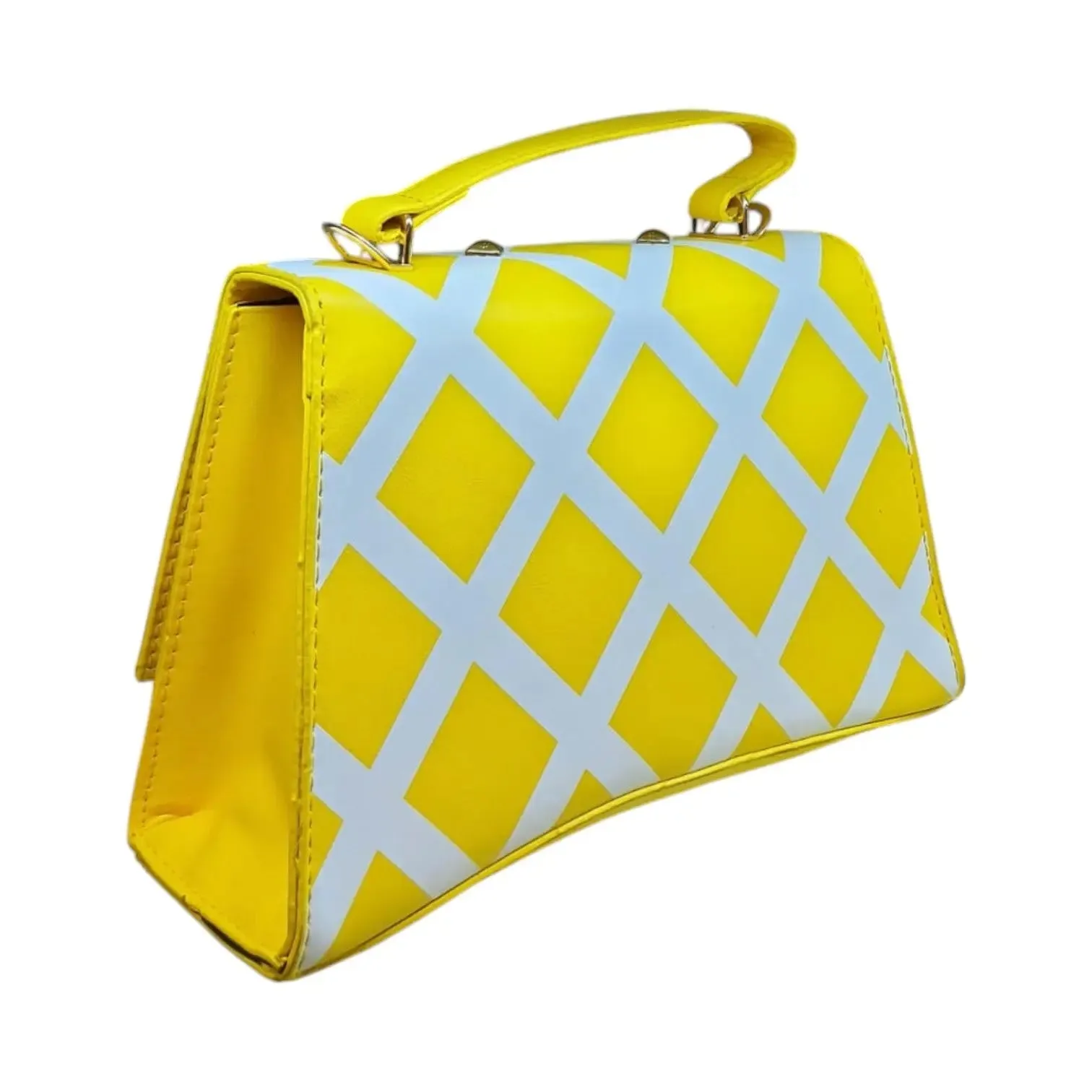 Checkered Shoulder Bag with "B" Logo