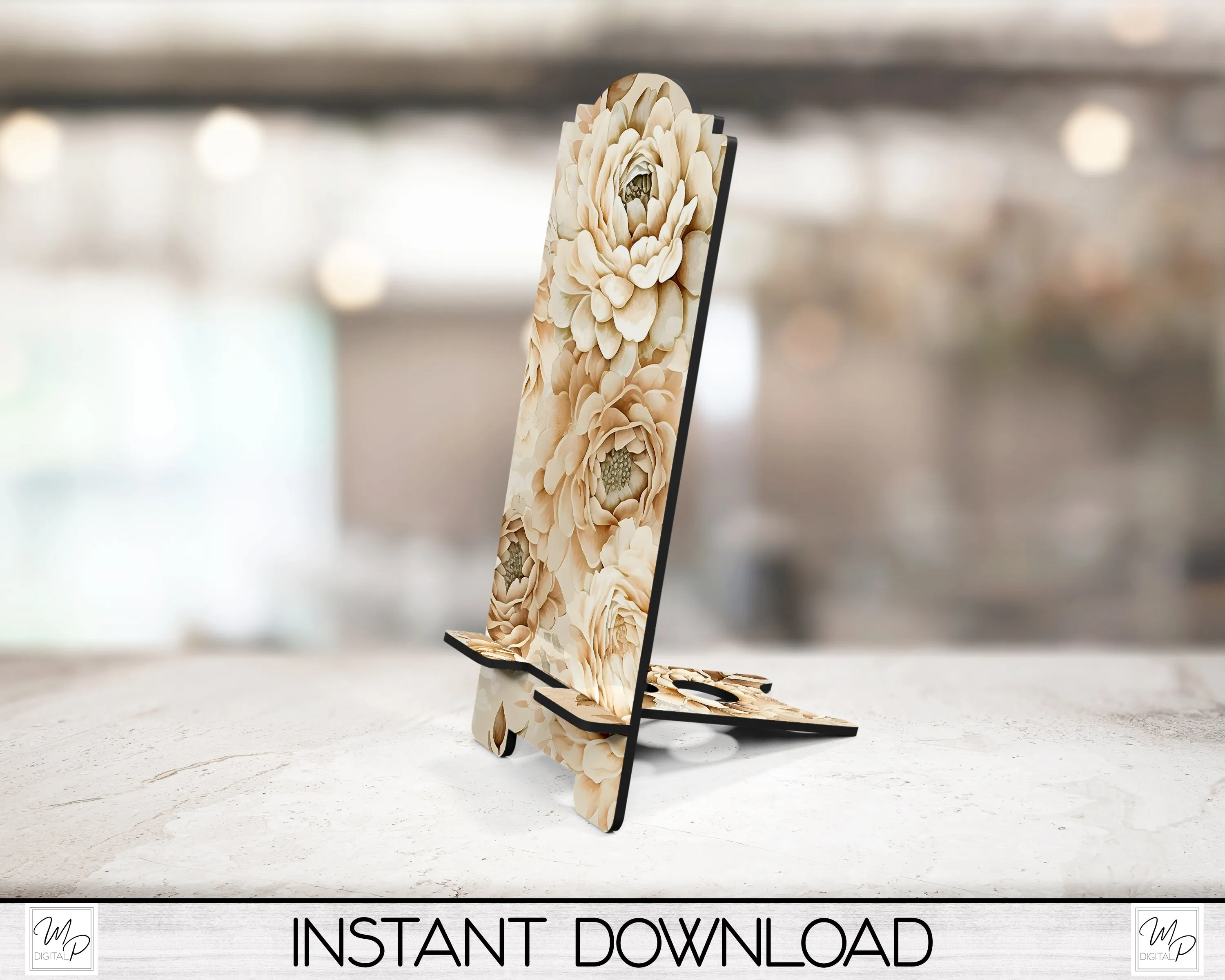 Fall Boho Floral Cell Phone Stand PNG Digital Design for Sublimation, Digital Download