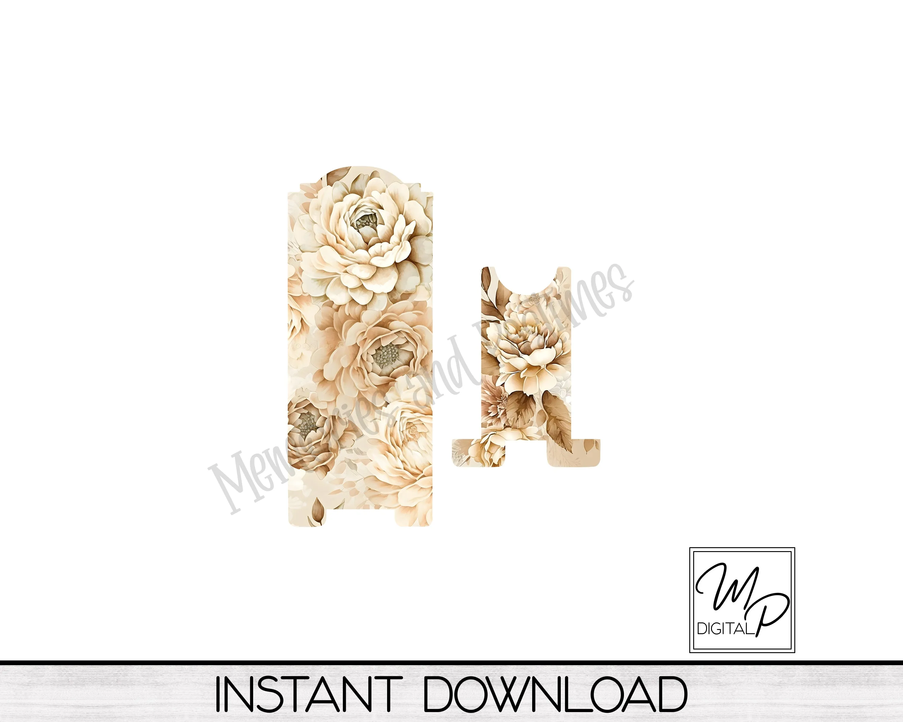 Fall Boho Floral Cell Phone Stand PNG Digital Design for Sublimation, Digital Download