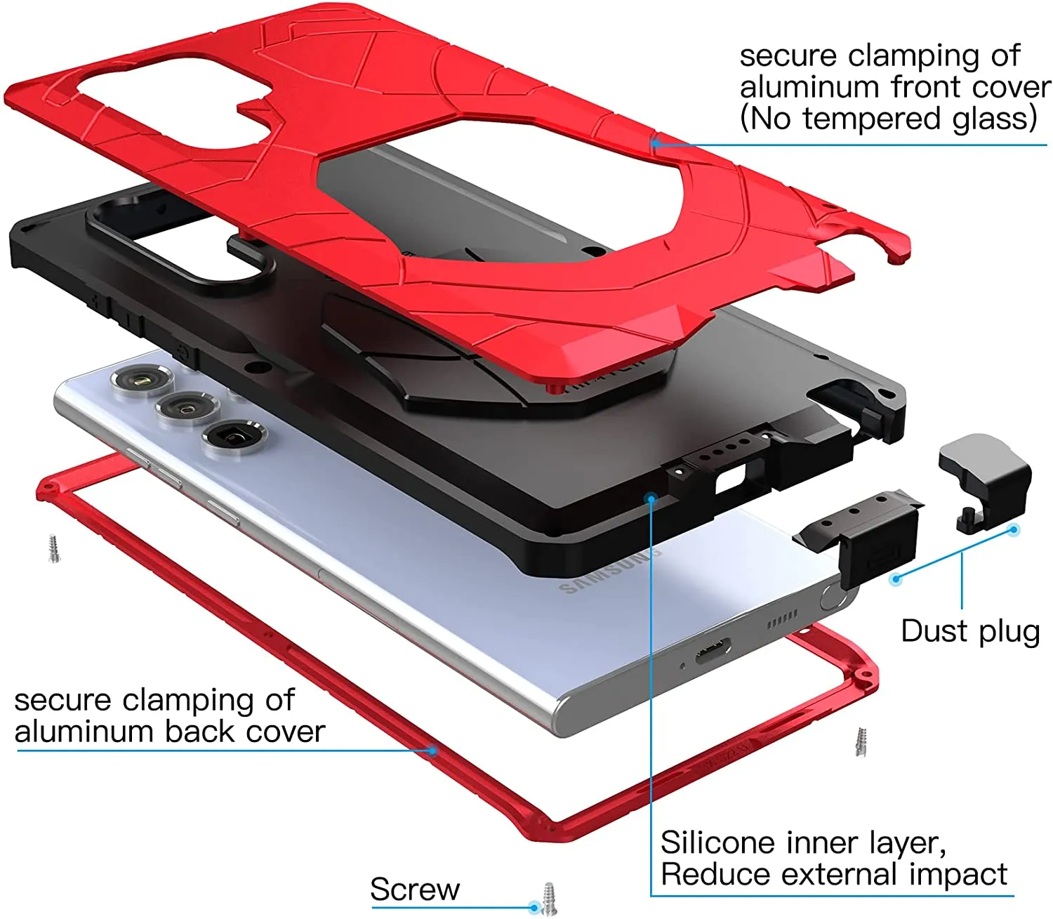 Galaxy S22 Ultra Metal Heavy Duty Protective Case