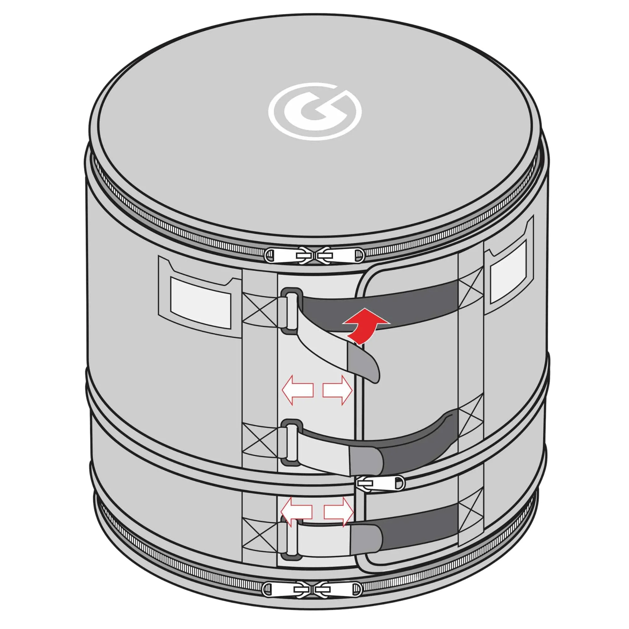 Gibraltar Flatter Floor Tom Expandable Bag