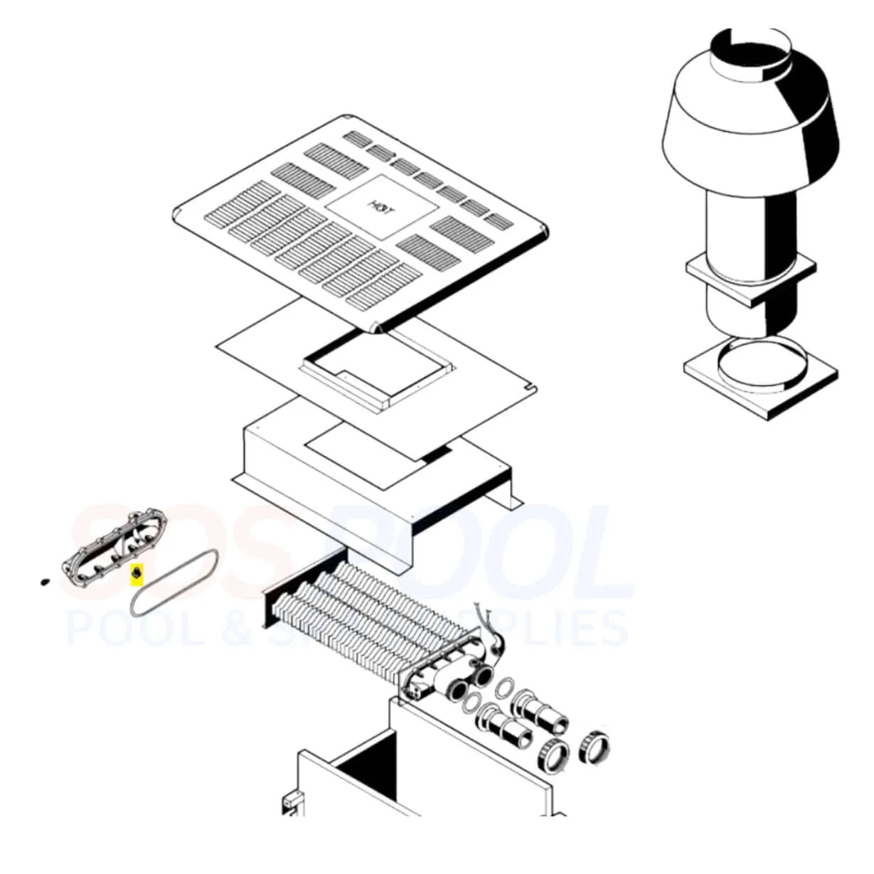 Hayward Immersion Hi-Limit Rear Header For H-Series Heaters | 160F | HMXHLI2932
