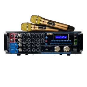 ImPro PMA-6800 800W Mixing Amplifier Bundle with ImPro UHF-88MXR Wireless Microphones