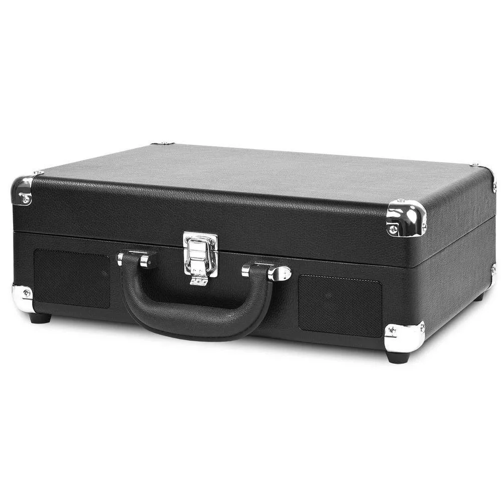 Innovative Technology Nostalgic 3-Speed Vintage Suitcase Turntable (Refurbished)