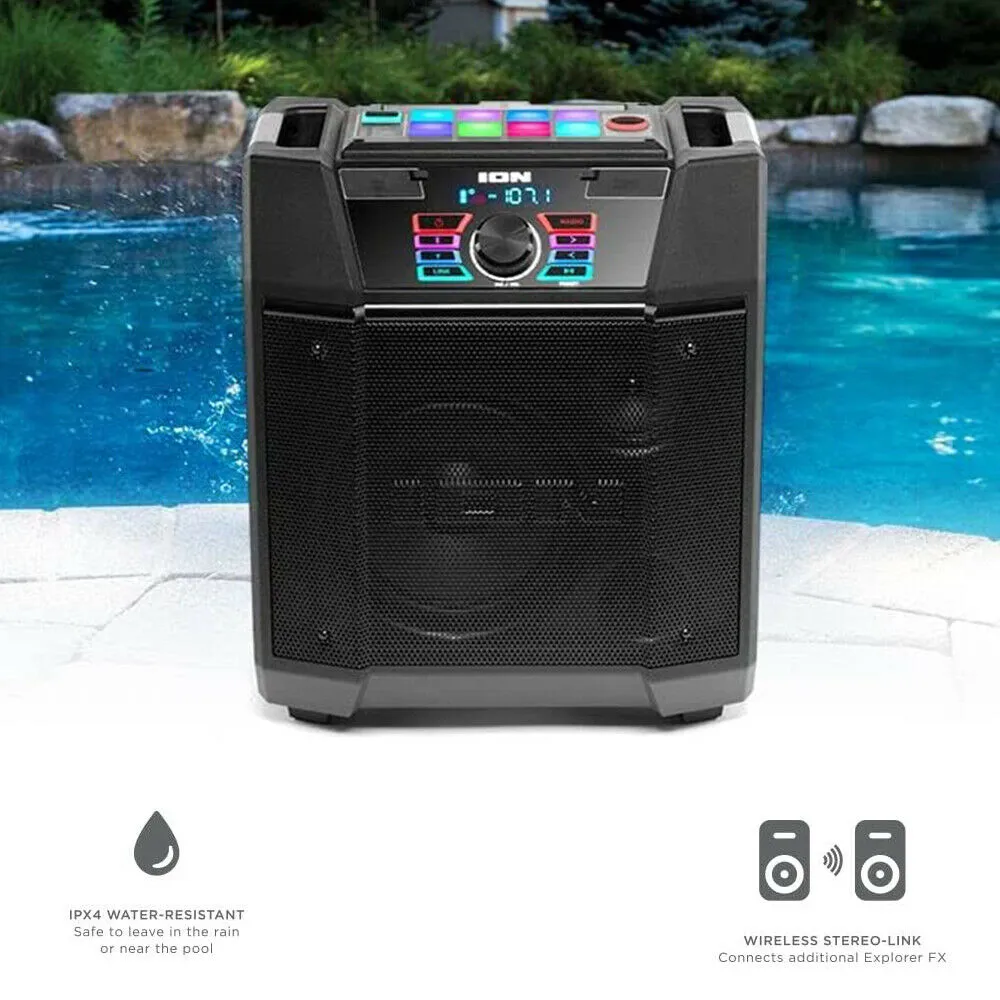ION Explorer FX High Power Sound Effects IPX4 Water Resistant Bluetooth Speaker