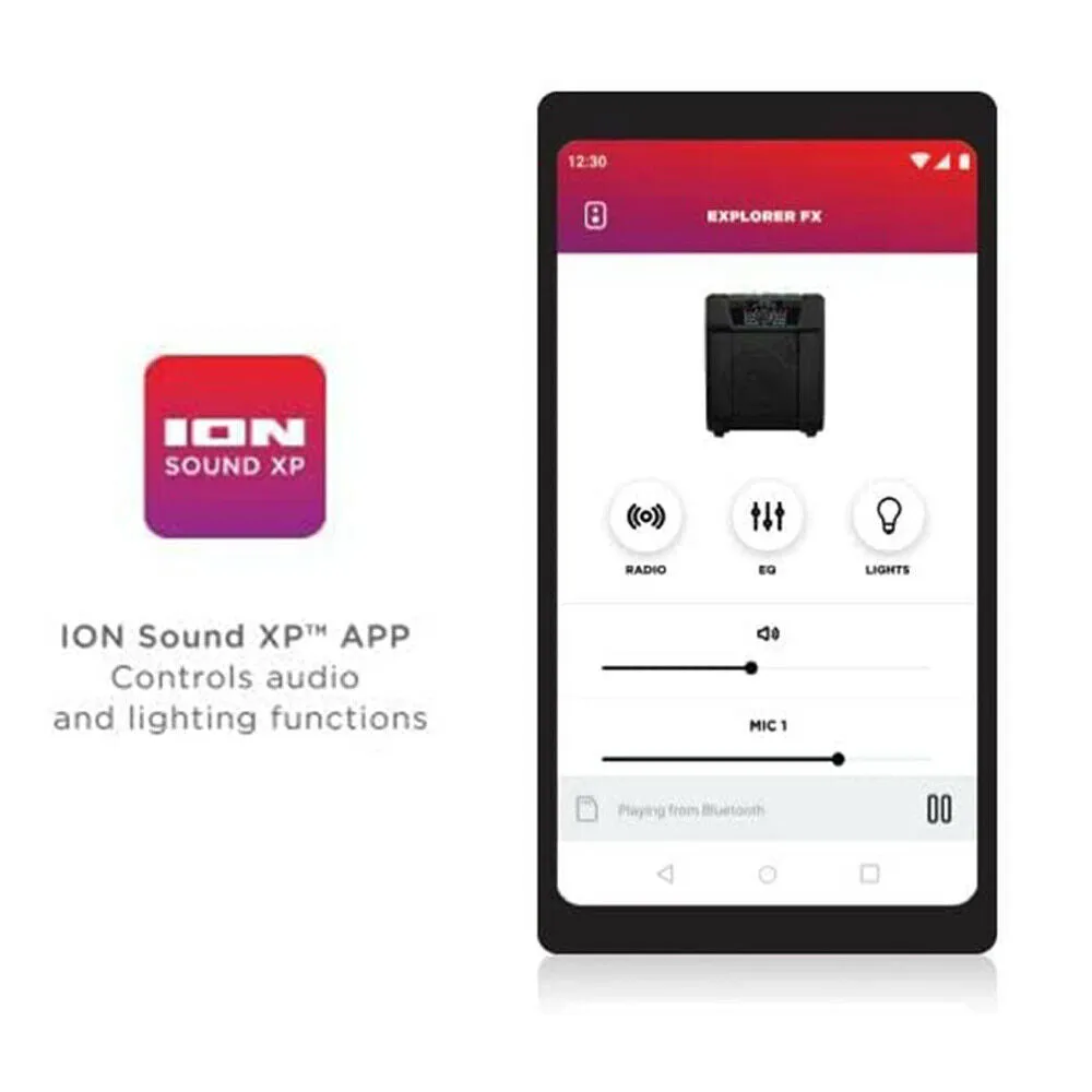 ION Explorer FX High Power Sound Effects IPX4 Water Resistant Bluetooth Speaker
