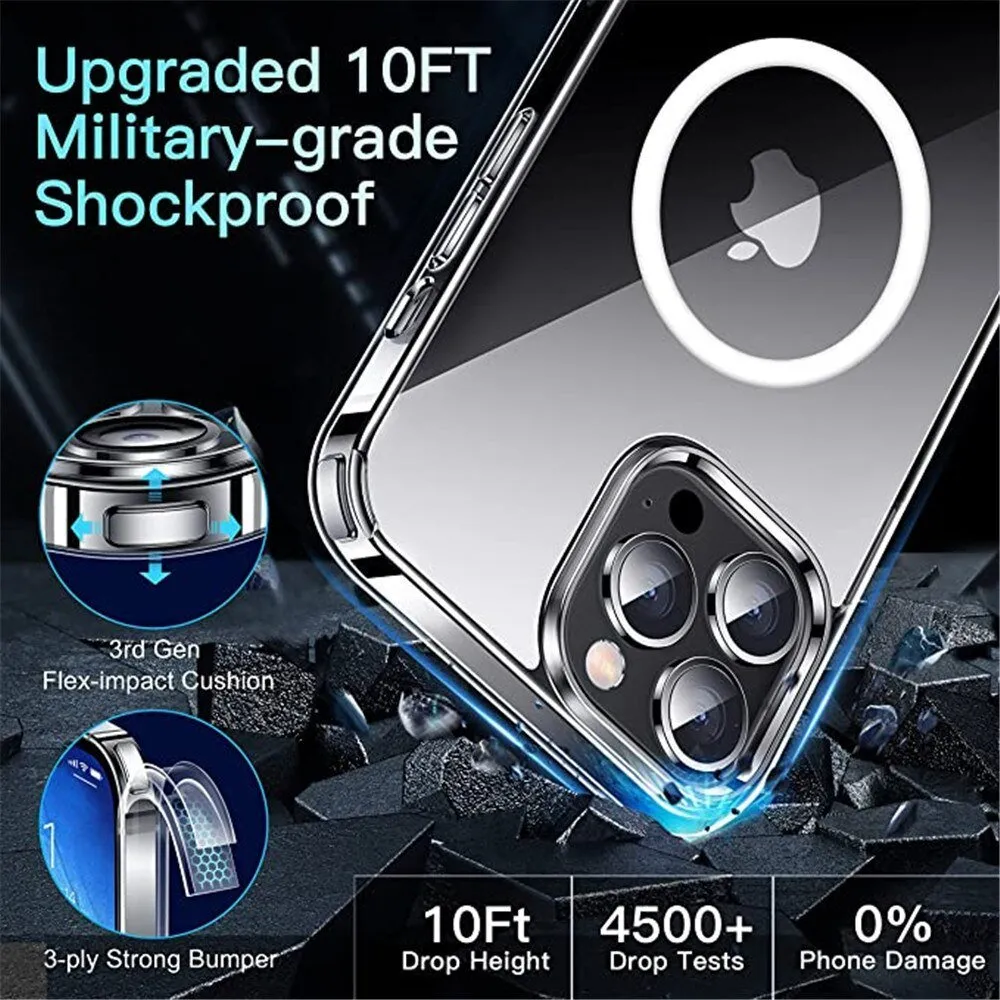 iPhone 15 Wireless Charging Transparent Magnetic Phone Case